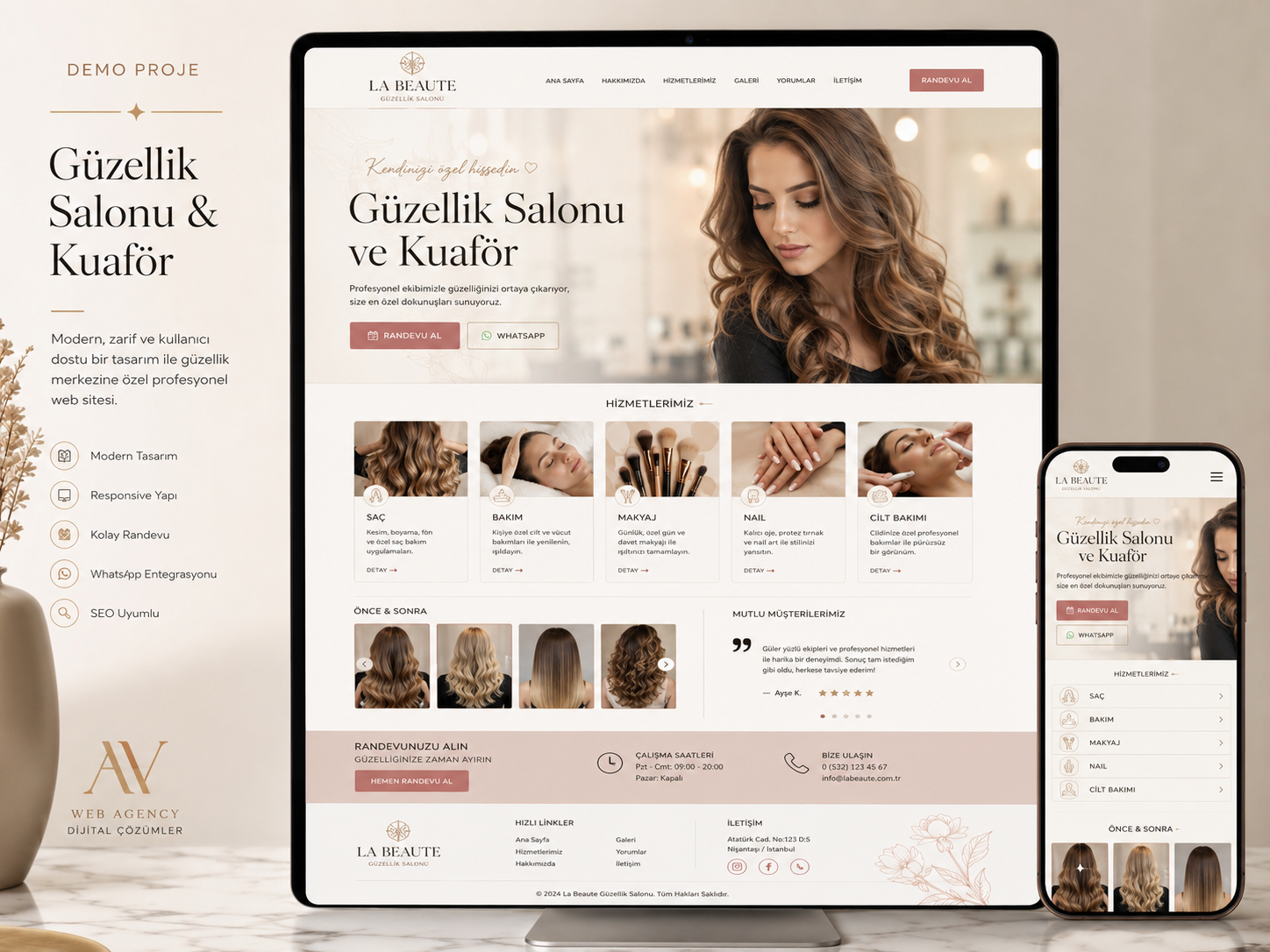 Güzellik Salonu & Kuaför site tasarımı